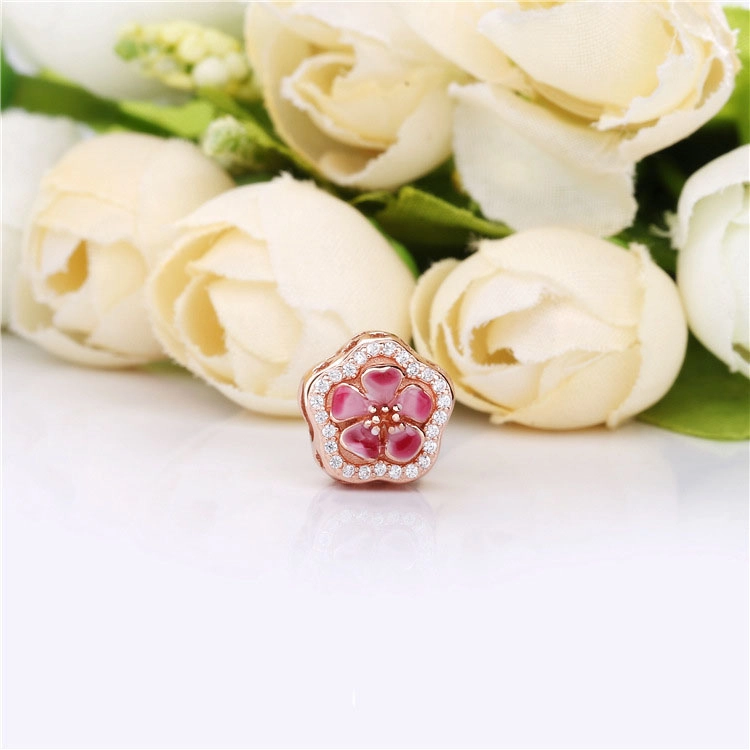 (image for) PANDORA Sparkling Peach Blossom Flower Charm - 788079CZ - View 2