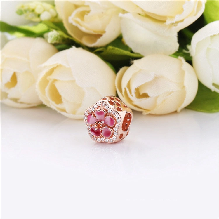 (image for) PANDORA Sparkling Peach Blossom Flower Charm - 788079CZ - View 3