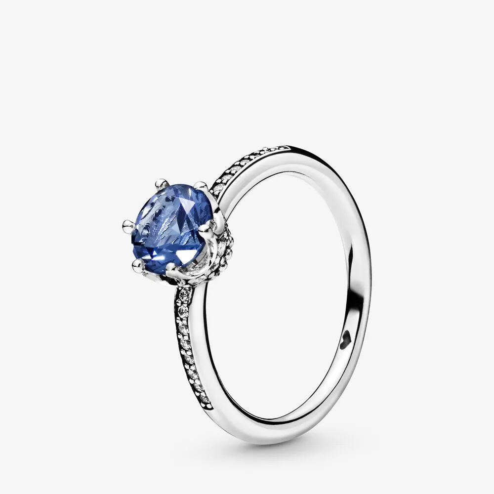 pandora blue sparkling crown ring 198289nswb 48 198289nswb