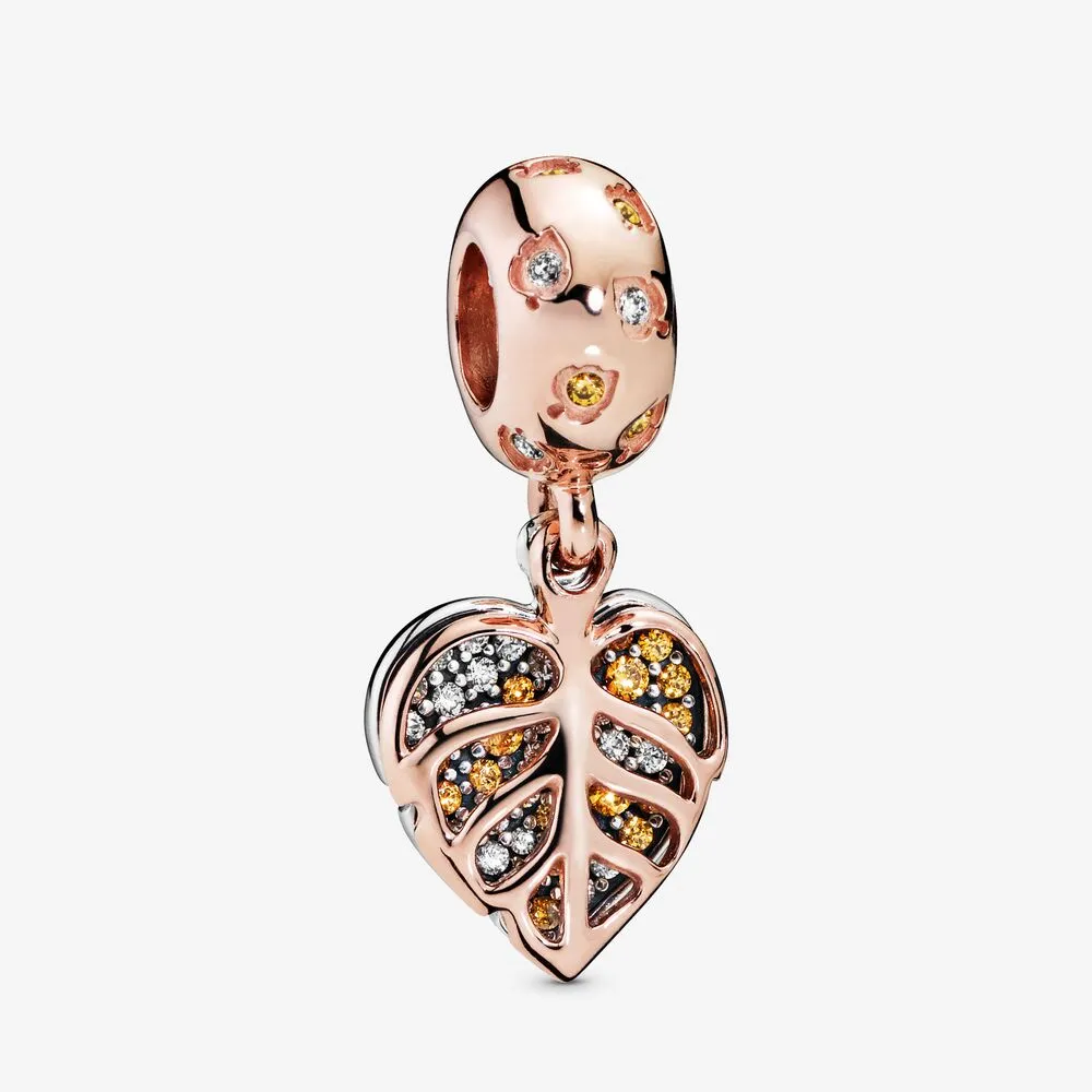 pandora sparkling leaves dangle charm 788247cz