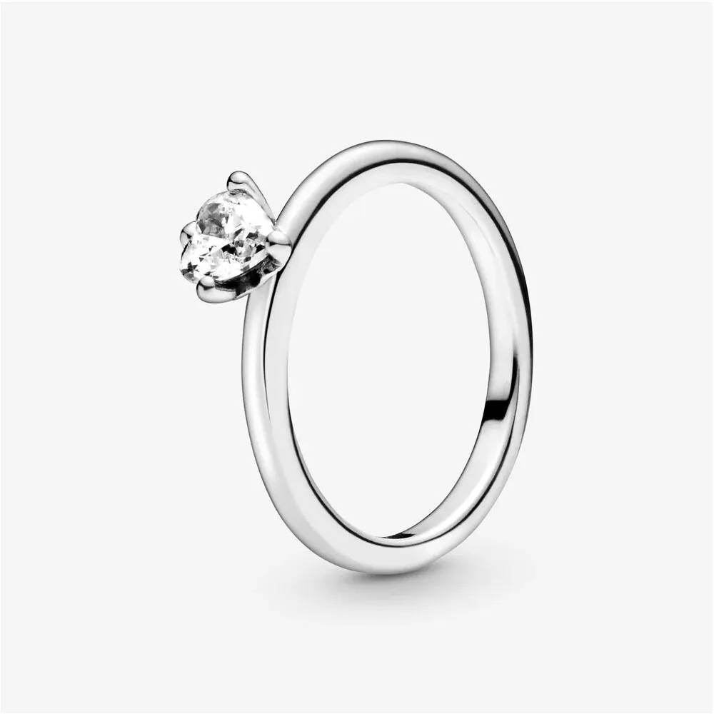 pandora clear heart solitaire ring 198691c01