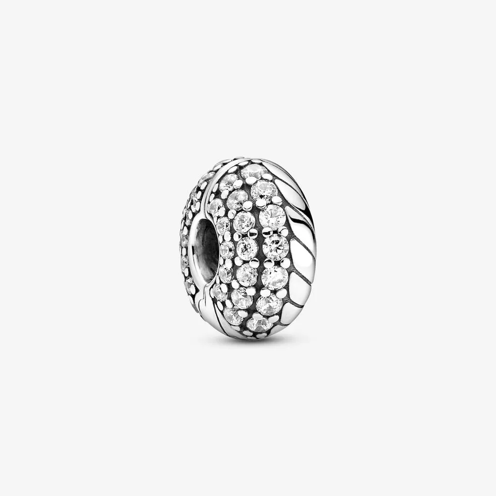 pandora pavé snake chain pattern clip charm 799089c01