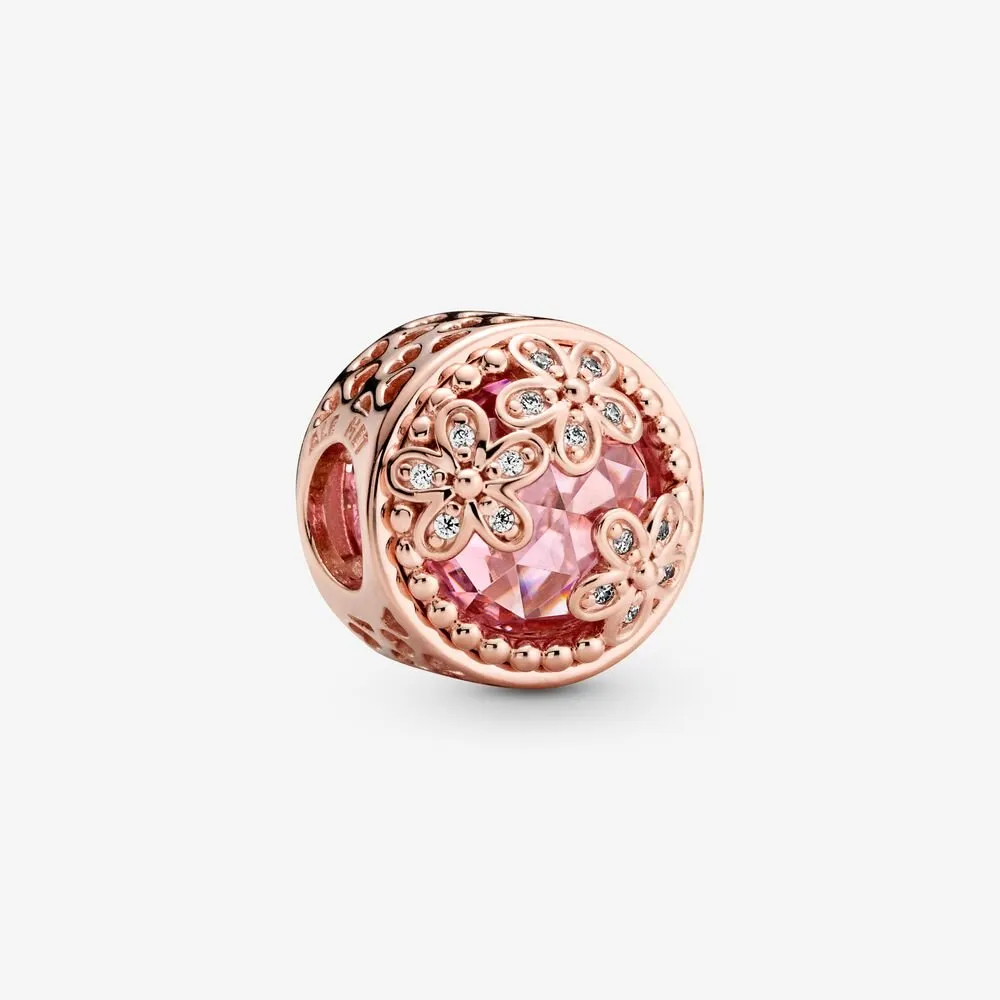 pandora sparkling pink daisy flower charm 782055c01