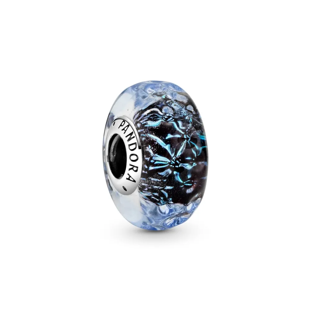 pandora wavy dark blue murano glass ocean charm 798938c00