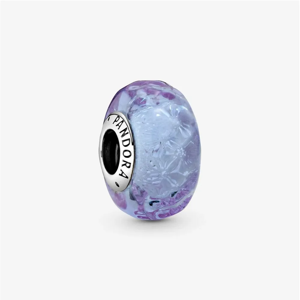 pandora wavy lavender murano glass charm 798875c00