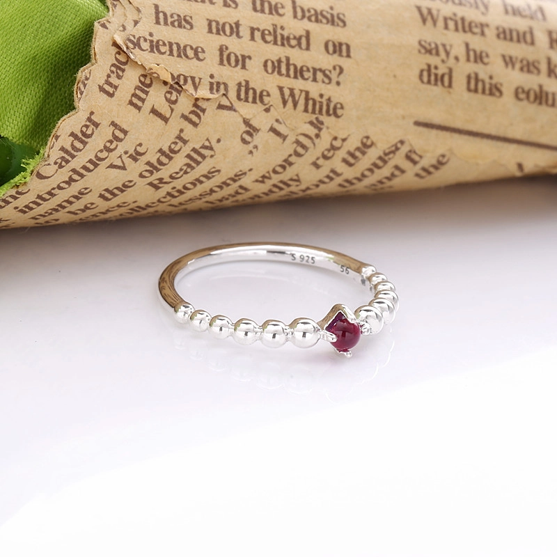 (image for) PANDORA Blazing Red Beaded Ring - 198867C02 - View 2