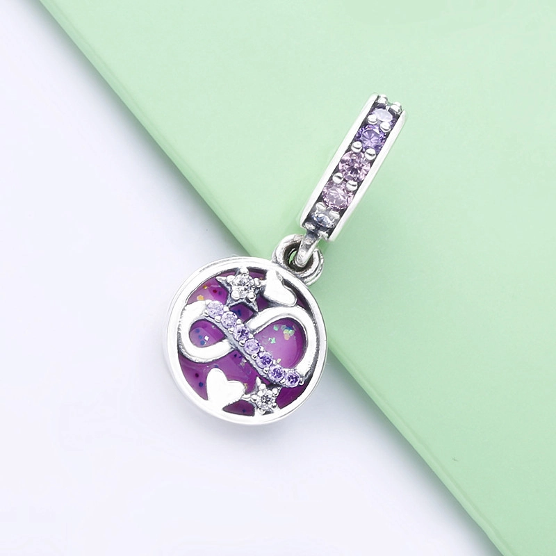 (image for) PANDORA Glittering Infinity Hearts & Stars Dangle Charm - 798829C01 - View 2