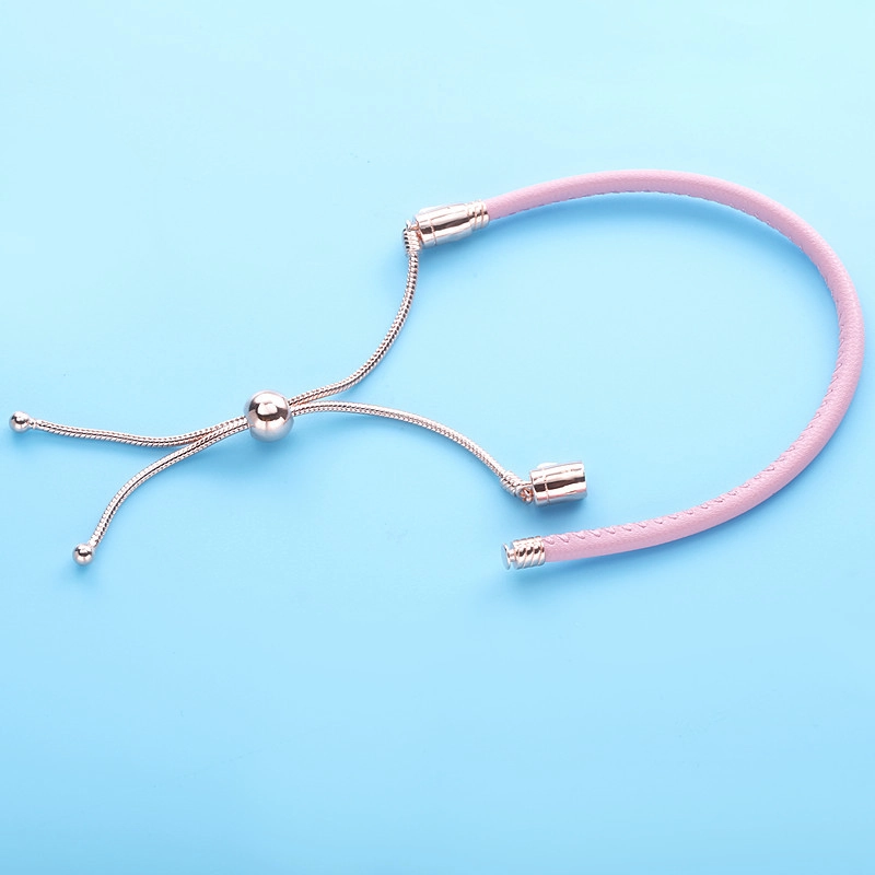 (image for) Pandora Moments Pink Leather Slider Bracelet - 589002C01 - View 3