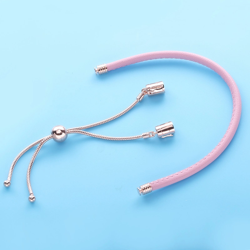 (image for) Pandora Moments Pink Leather Slider Bracelet - 589002C01 - View 5