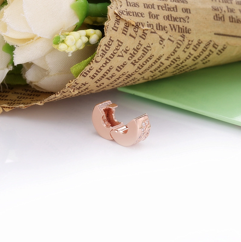 (image for) PANDORA Pink Fan Pattern Spacer Clip Charm - 788153C01 - View 5