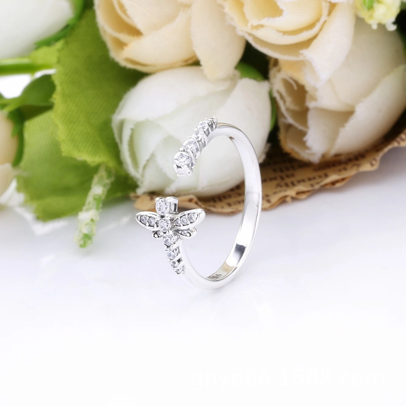 (image for) PANDORA Sparkling Dragonfly Open Ring - 198806C01 - View 2
