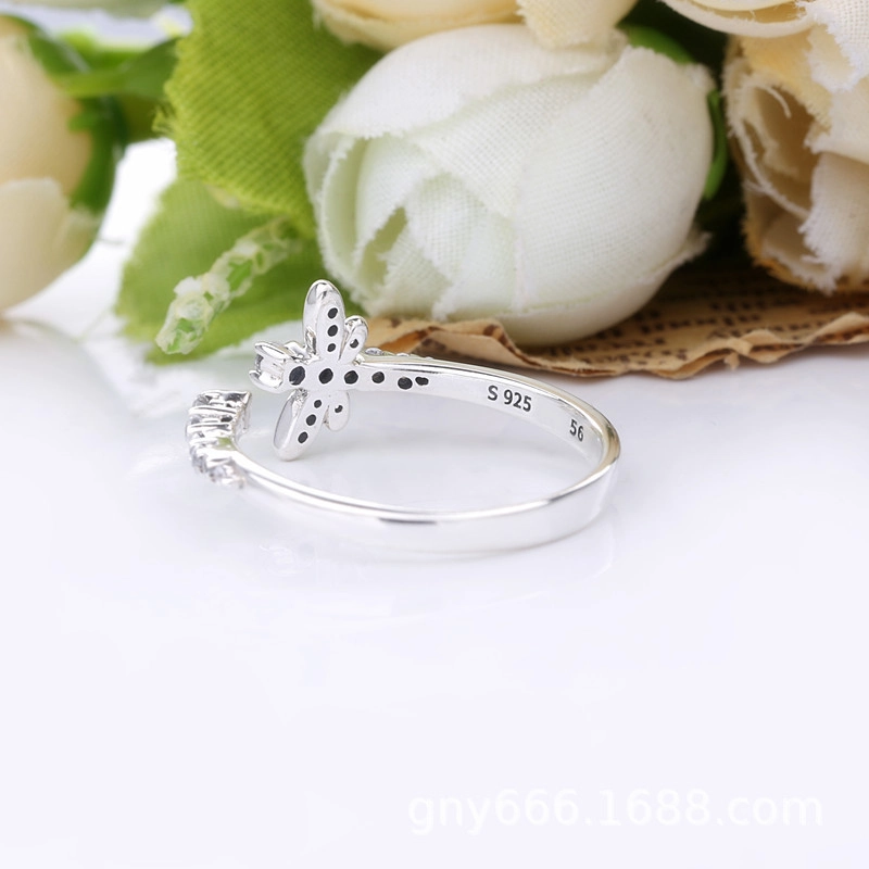 (image for) PANDORA Sparkling Dragonfly Open Ring - 198806C01 - View 4
