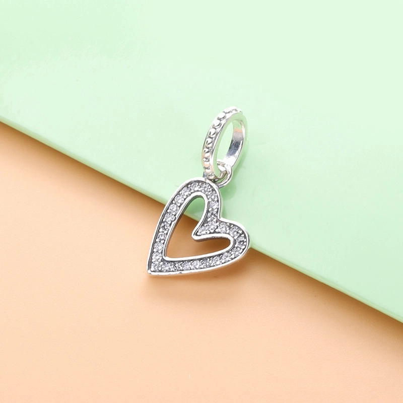 (image for) PANDORA Sparkling Freehand Heart Pendant Necklace - 398688C01 - View 4