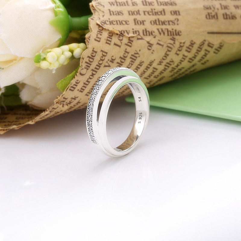 (image for) PANDORA Triple Band Pavé Ring - 199040C01 - View 2