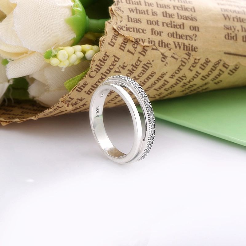 (image for) PANDORA Triple Band Pavé Ring - 199040C01 - View 3