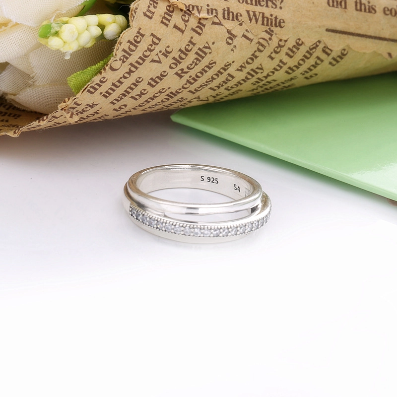 (image for) PANDORA Triple Band Pavé Ring - 199040C01 - View 5