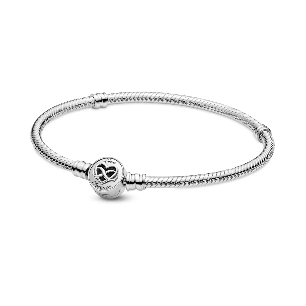 pandora moments heart infinity clasp snake chain bracelet 599365c00