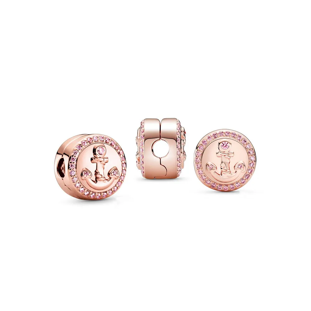 pandora rose sparkling pink anchor clip 789019c01