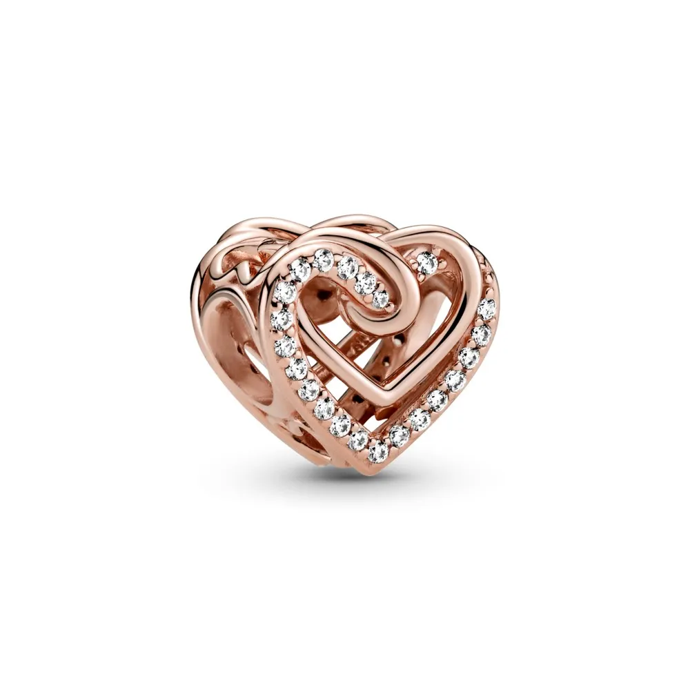 PANDORA Sparkling Entwined Hearts Charm - 789270C01