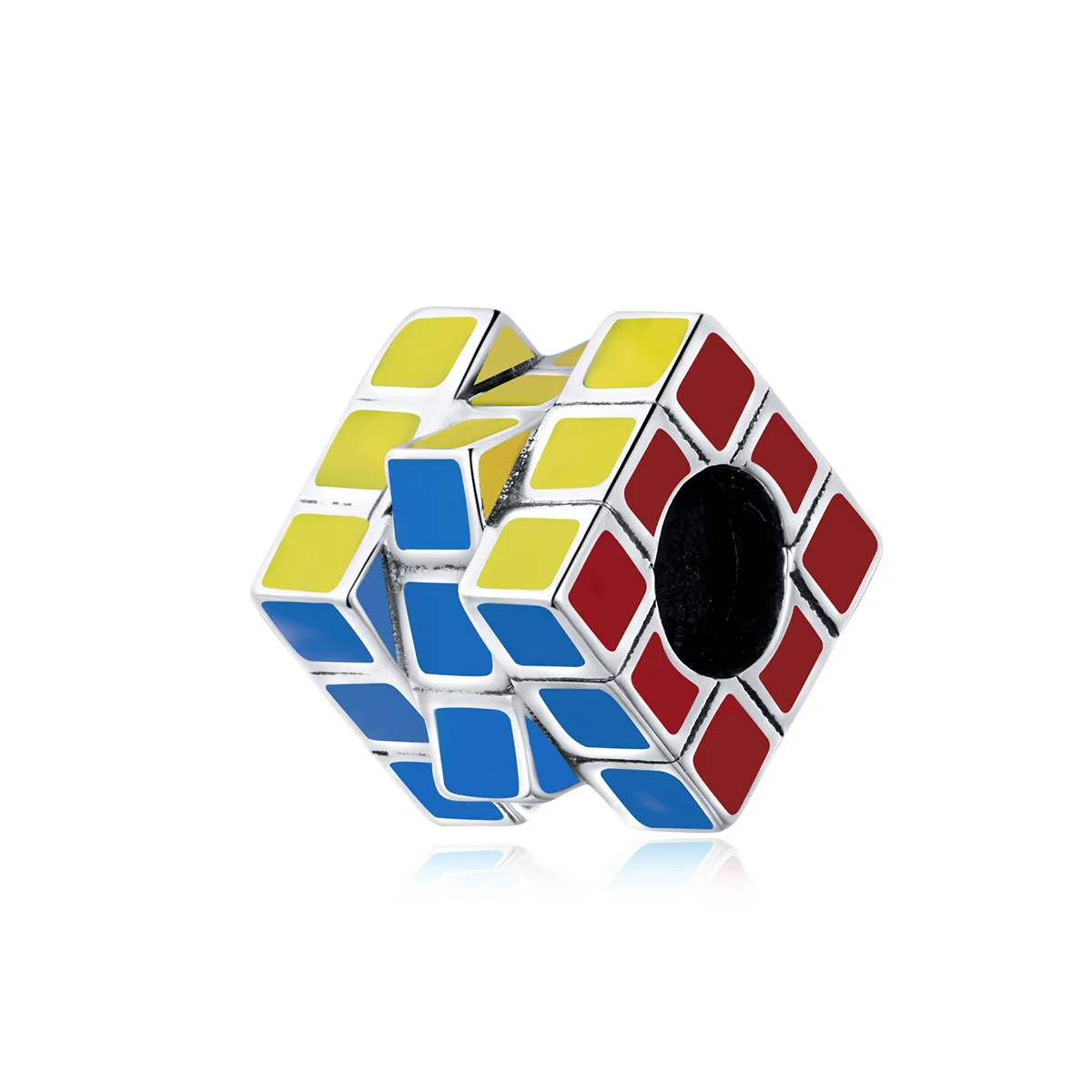 pandora style silver colorful cube charm scc1640