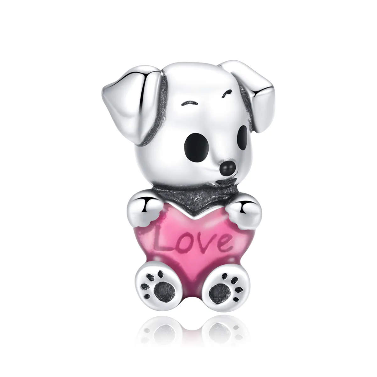 pandora style silver cute puppy charm scc1677