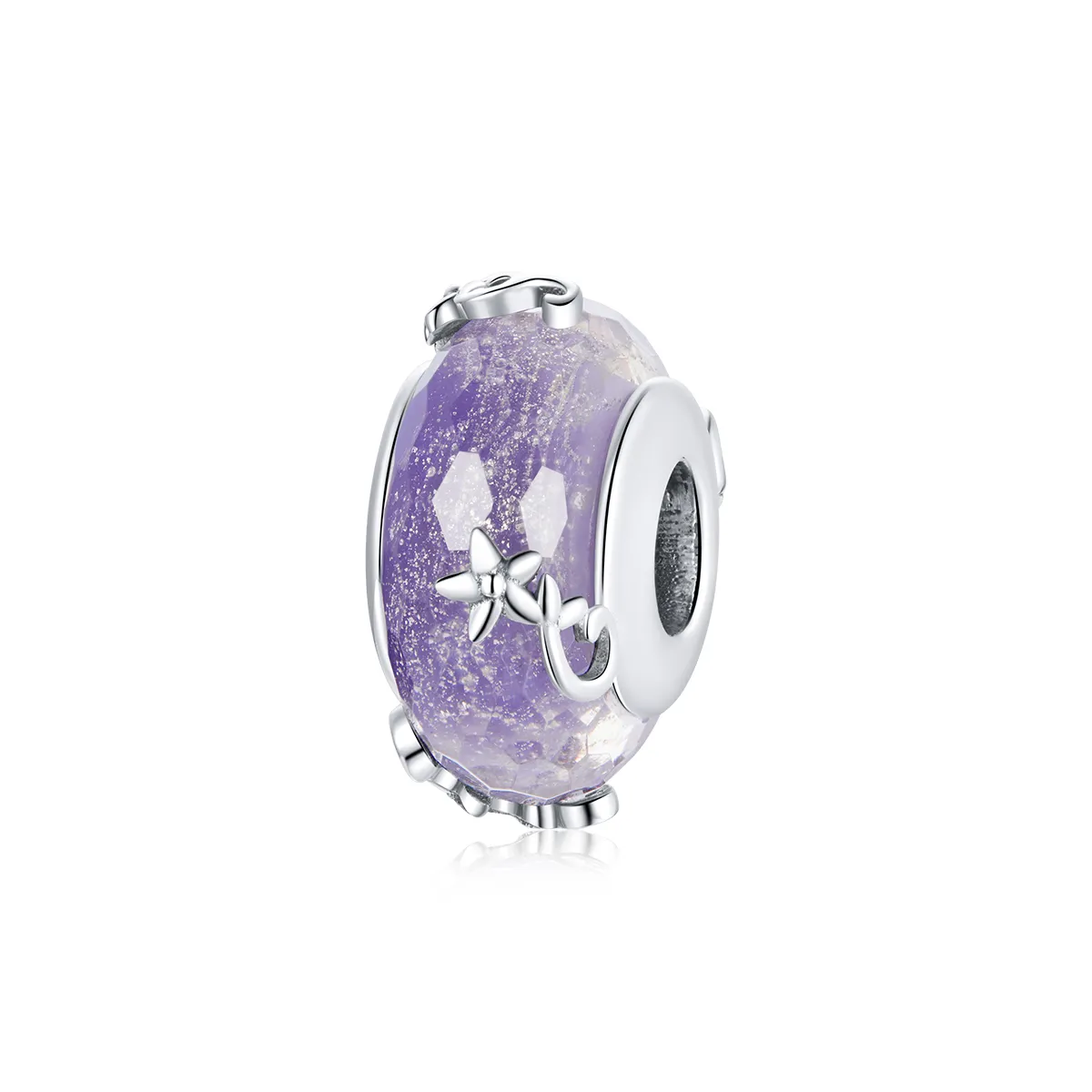 pandora style silver flower charm scc1797
