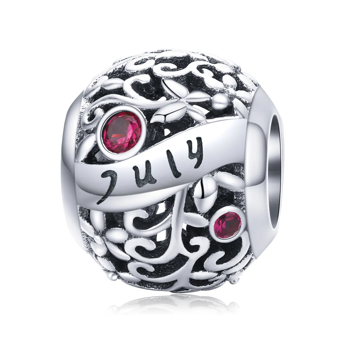 pandora style silver july garnet birthstone charm scc13857
