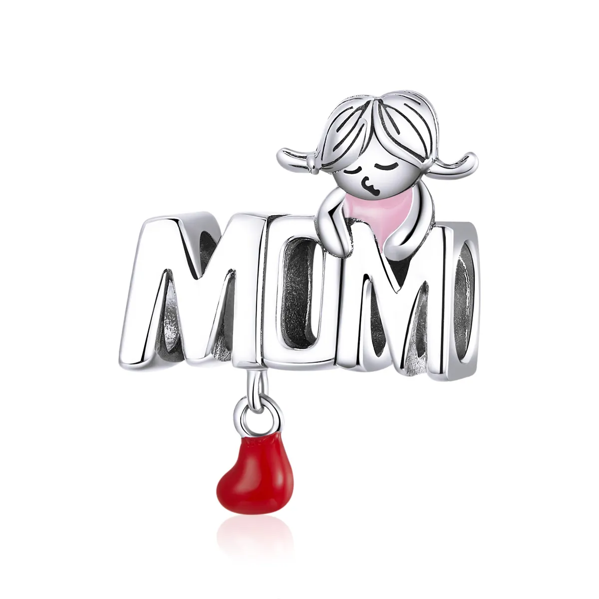 pandora style silver love mom charm scc1461
