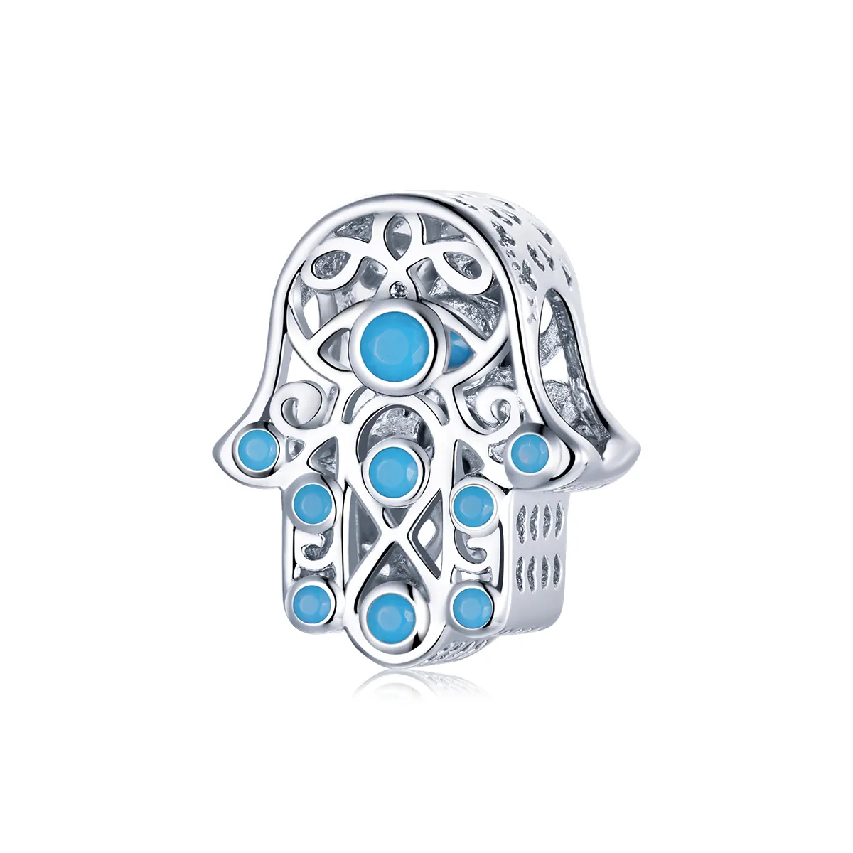pandora style silver lucky hand charm scc1757