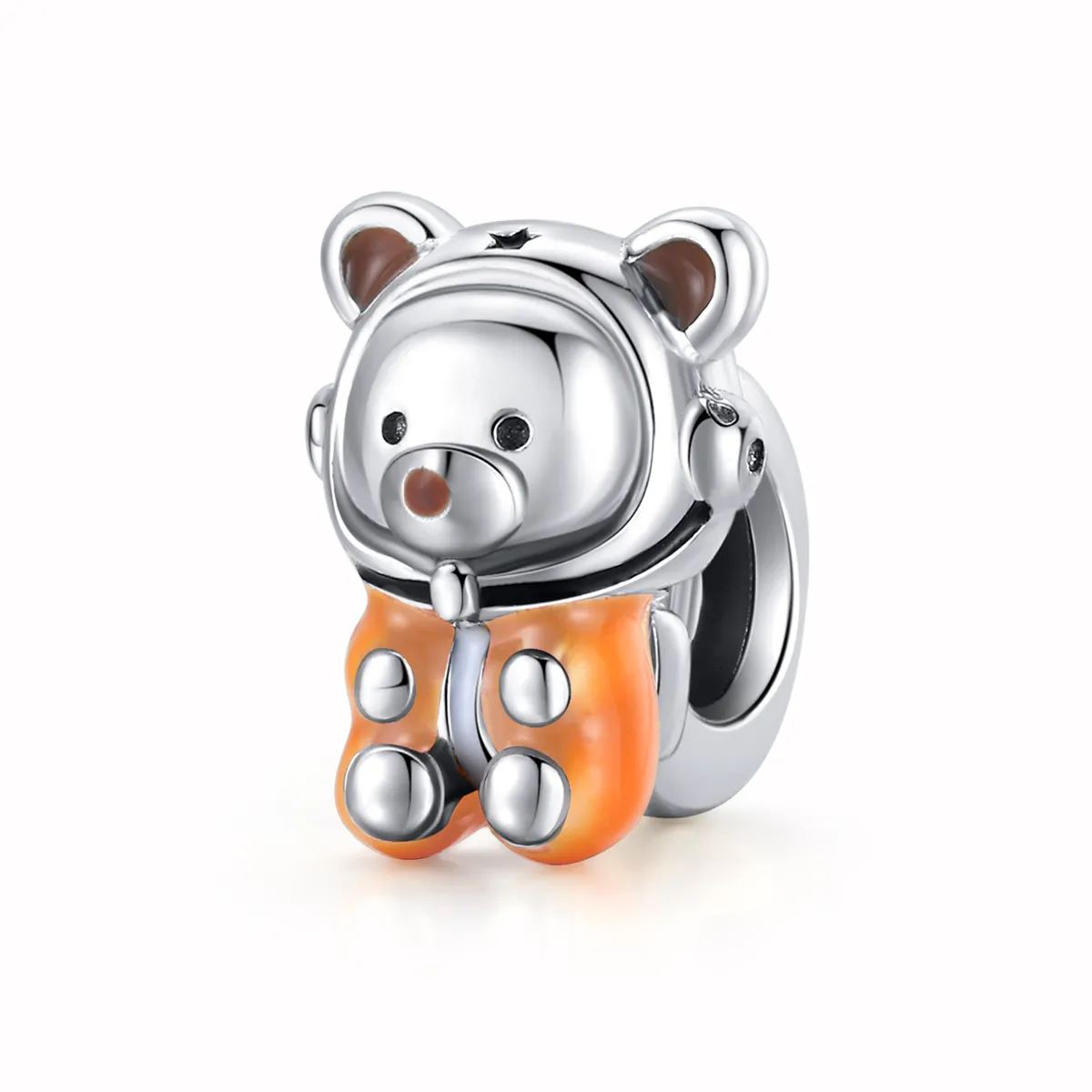 pandora style silver space bear charm scc1693