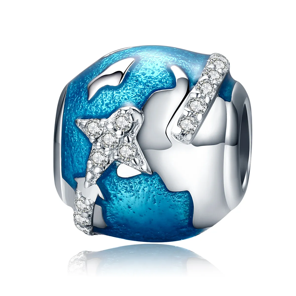 pandora style silver travel around the world charm scc183