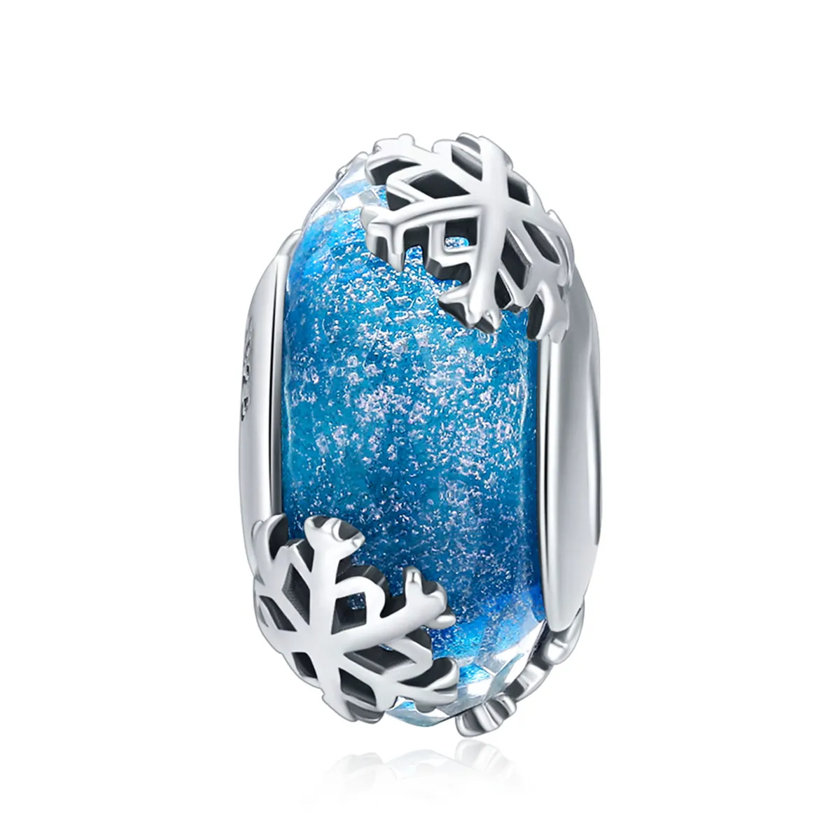 Pandora Style Silver Winter Frozen Snowflakes Charm - SCC862