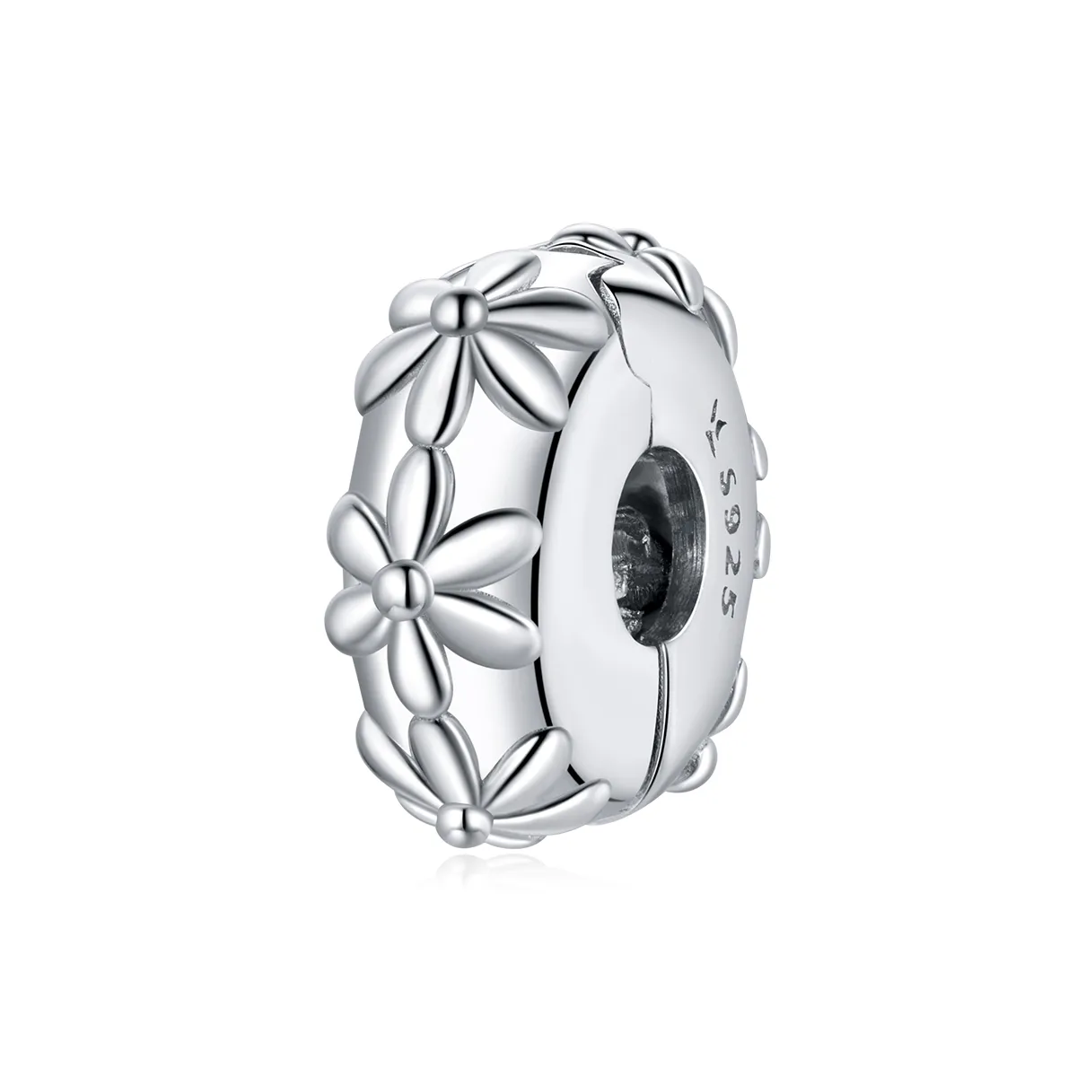 pandora style silver daisy clip scc1795