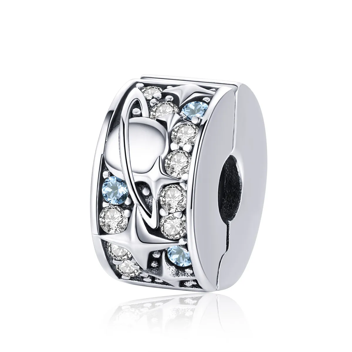 pandora style silver planet clip scc985