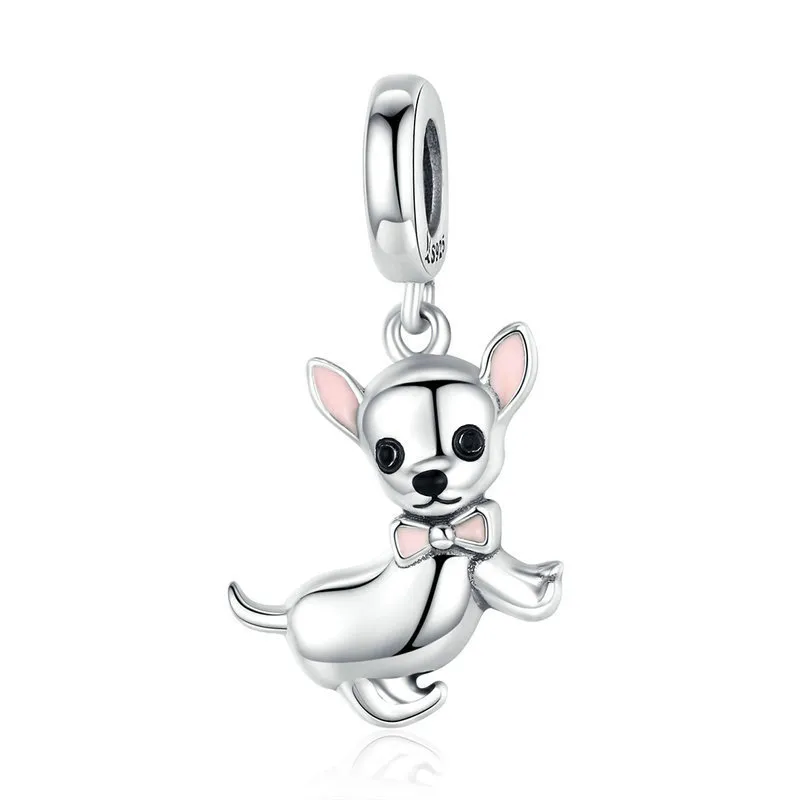 pandora style silver chihuahua dangle scc1317