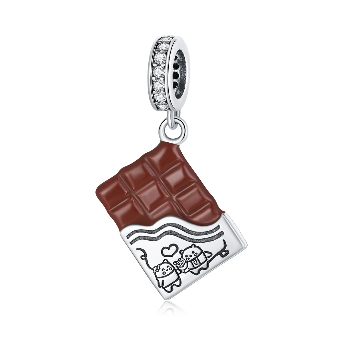 Pandora Style Silver Chocolate Love Dangle - SCC1782