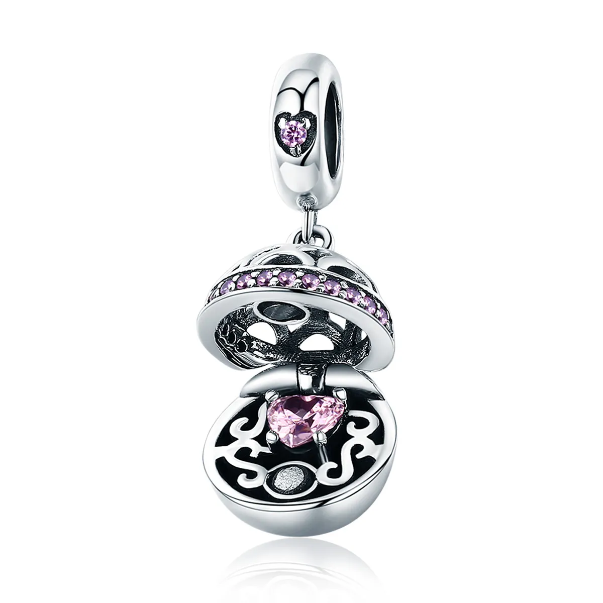 pandora style silver surprise of love dangle scc689