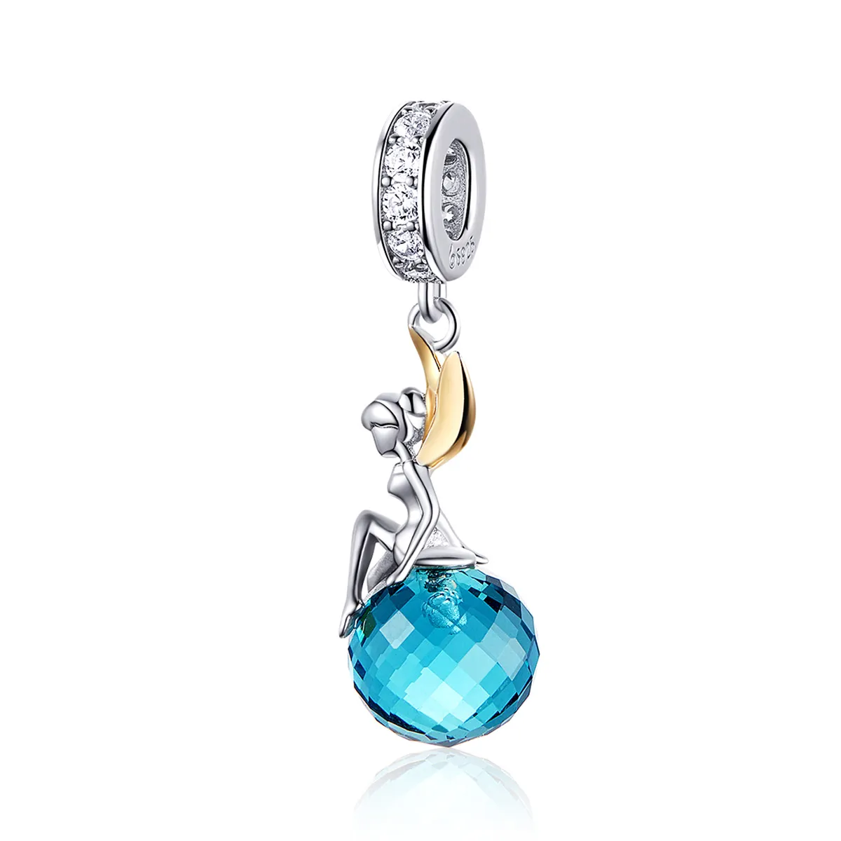 Pandora Style Two Tone Bicolor Elf Planet Dangle - BSC056