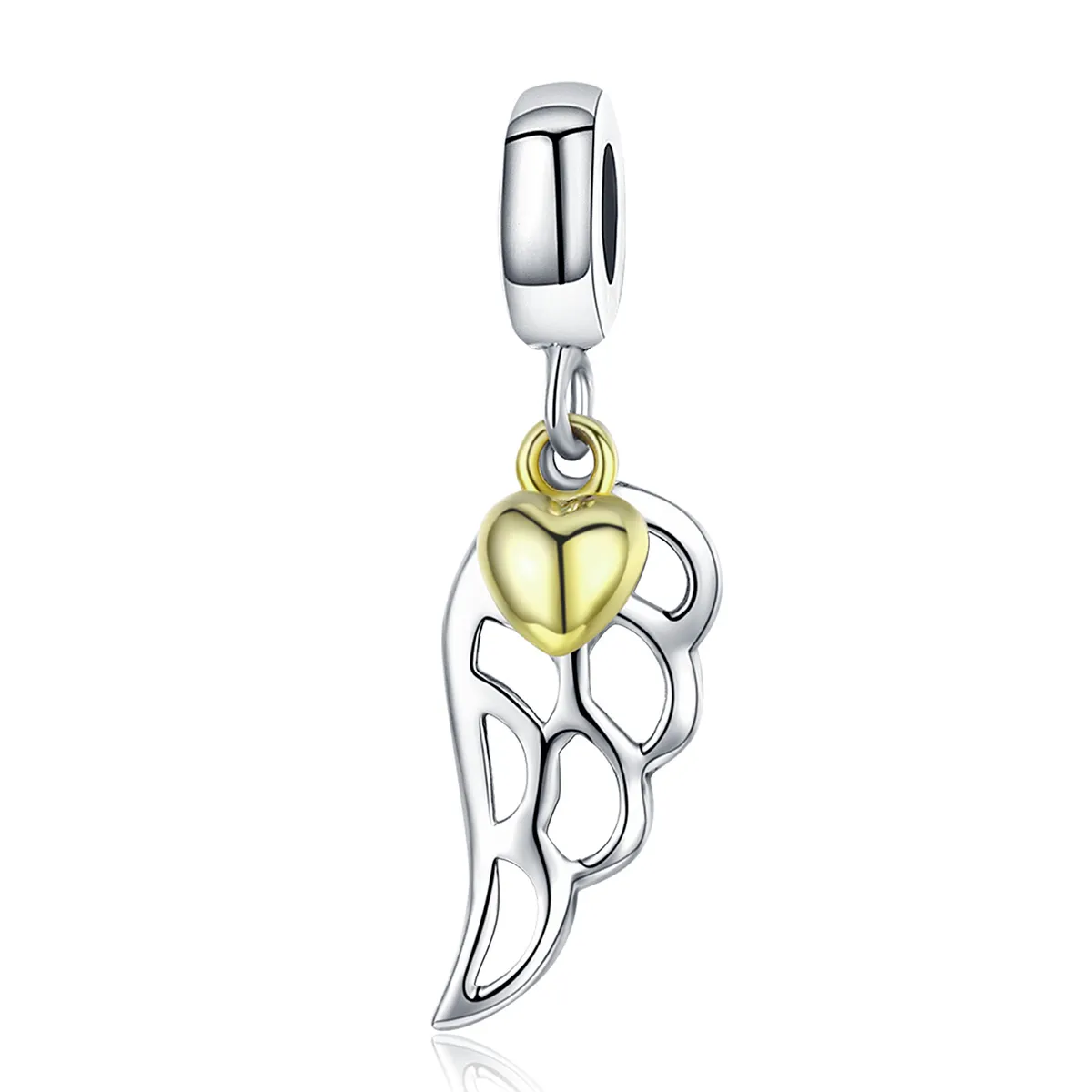 pandora style two tone bicolor elf wings dangle scc838