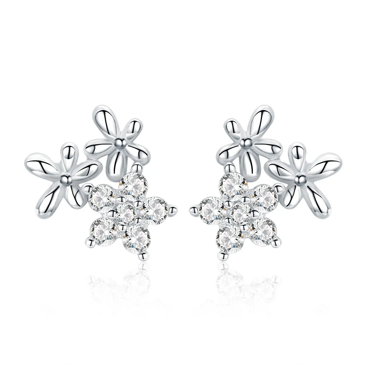 pandora style silver gypsophila stud earrings bse030