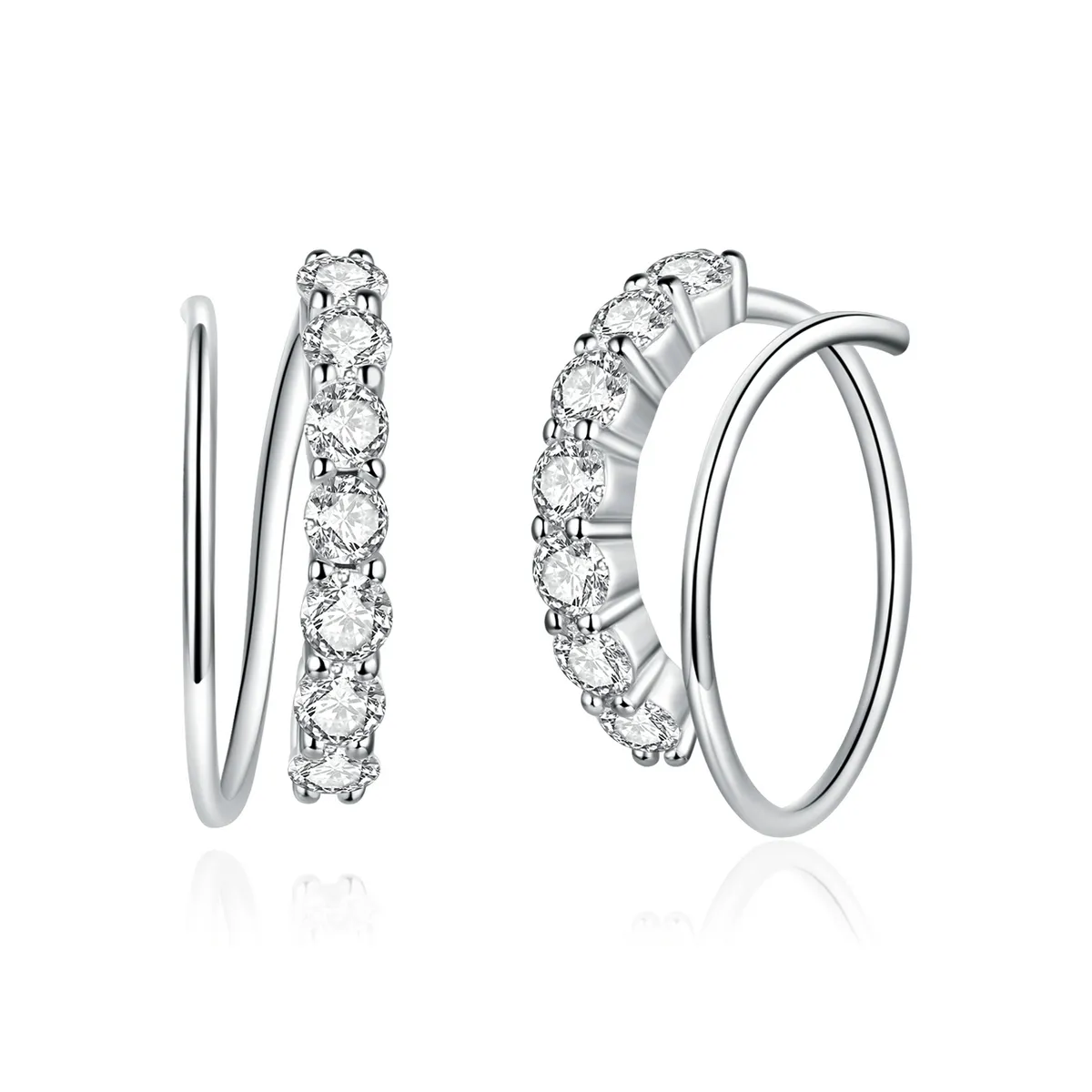 pandora style silver simple geometry hoop earrings sce931