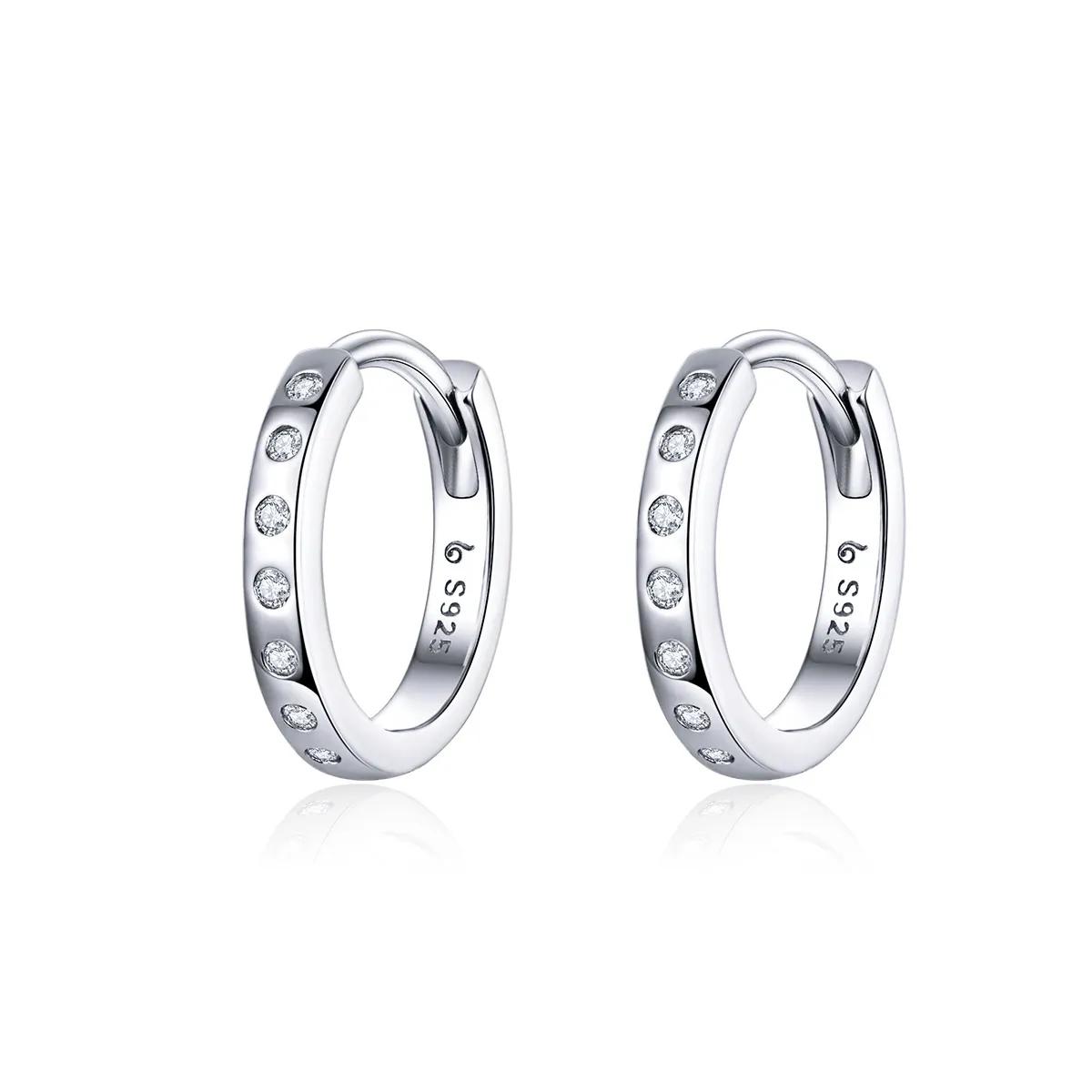 pandora style silver simple hoop earrings bse101
