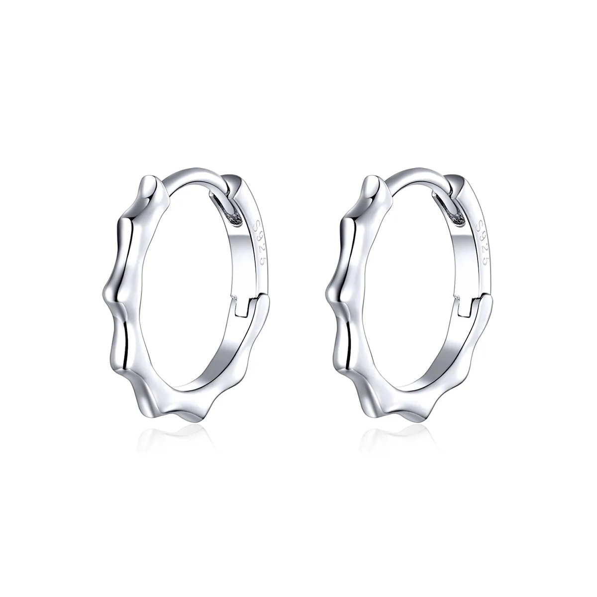 pandora style silver simple line hoop earrings sce843