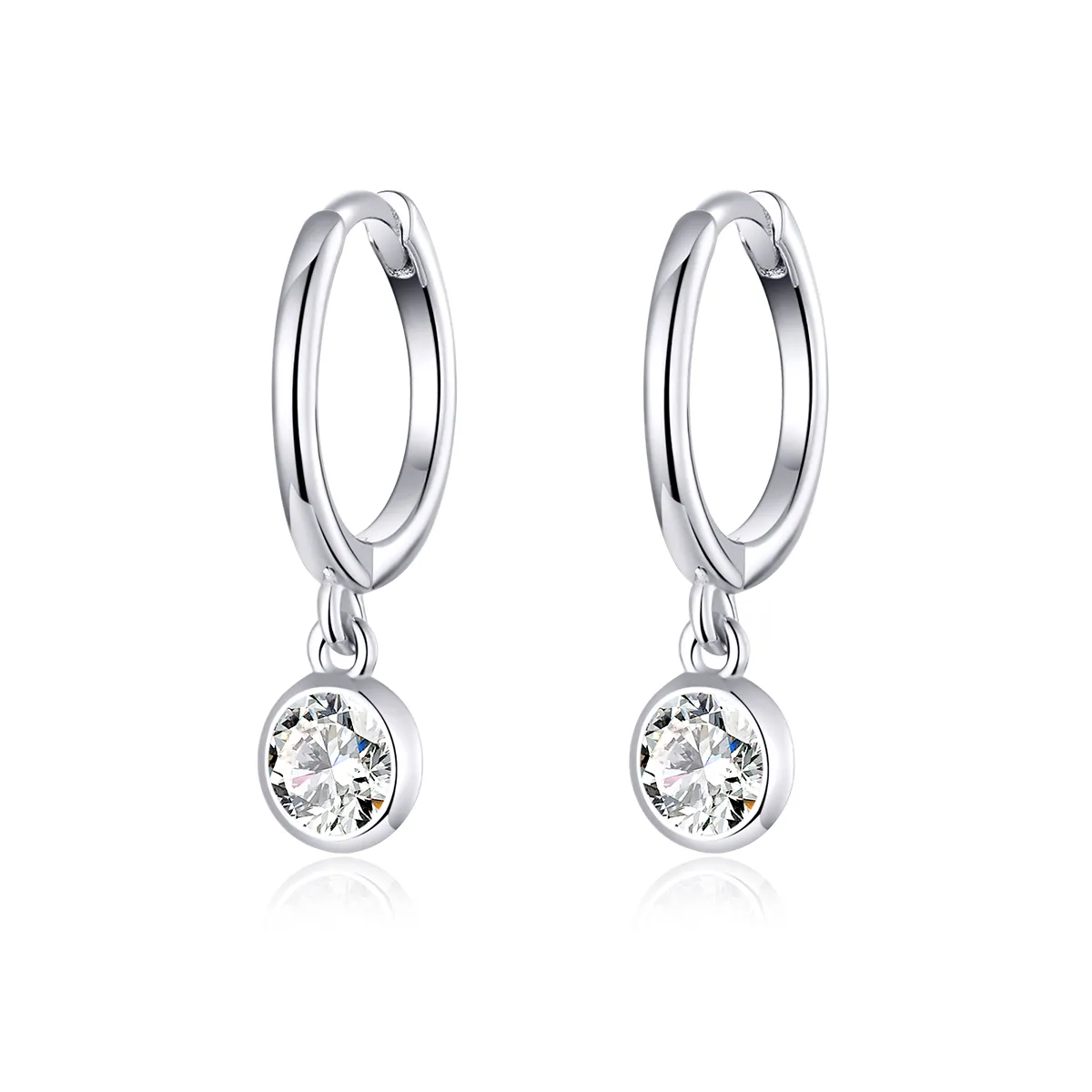 pandora style silver zirconia dangle earrings sce830