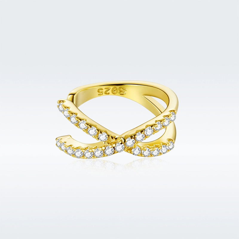 (image for) Pandora Style 18ct Gold Plated Cross Ear clip - SCE997-B - View 3