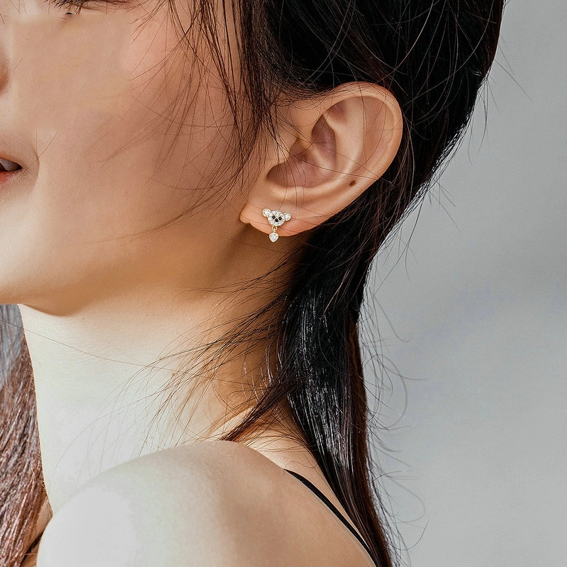 (image for) Pandora Style 18ct Gold Plated Cute Bear Stud Earrings - SCE788 - View 3