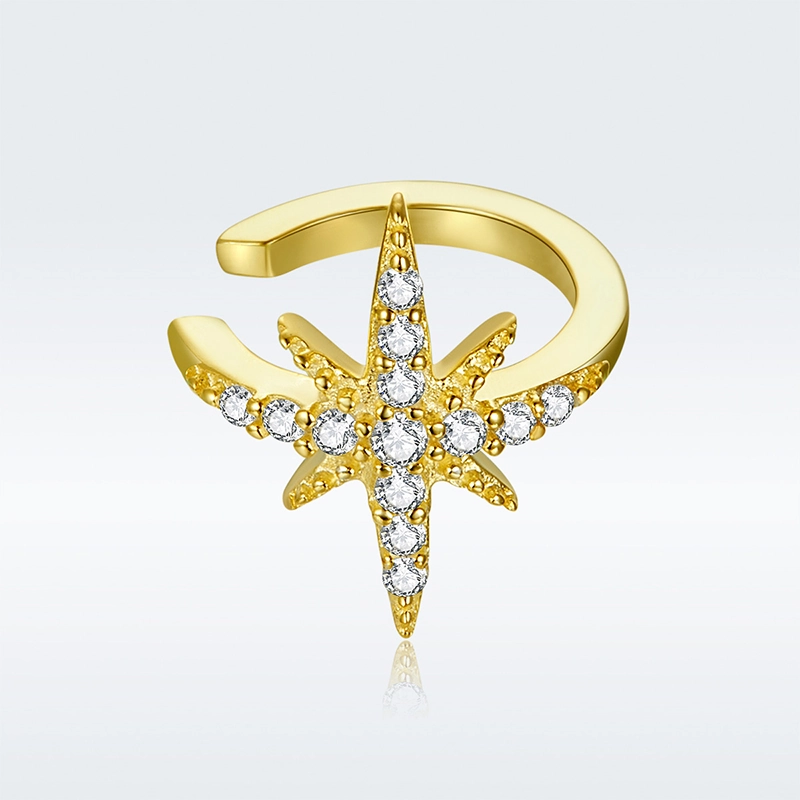 (image for) Pandora Style 18ct Gold Plated Polaris Ear clip - SCE999-B - View 3