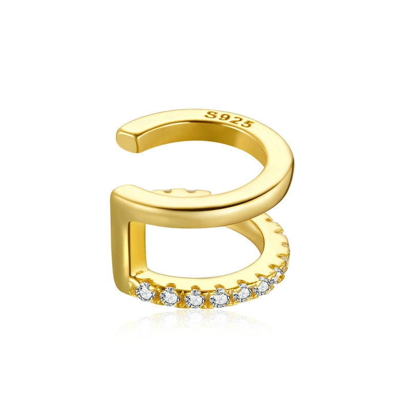 (image for) Pandora Style 18ct Gold Plated Simple Ear clip - SCE994-B - Product Image