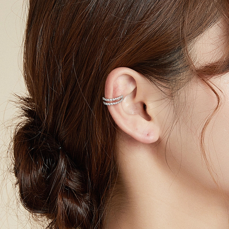 (image for) Pandora Style Silver Dazzling Ear clip - SCE904 - View 8