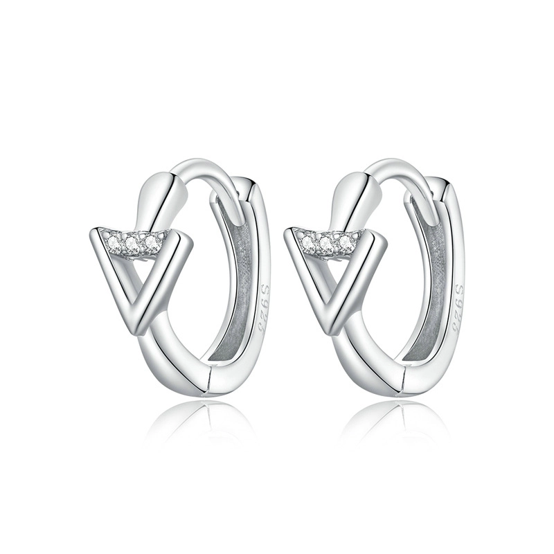 (image for) Pandora Style Silver Triangle Stud Earrings - SCE1039 - Product Image